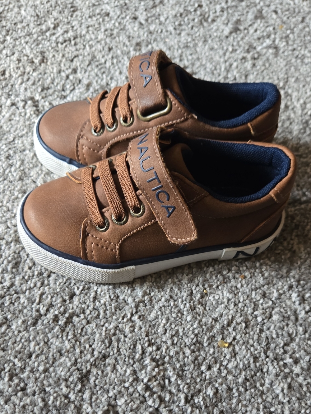 Nautica Kids Brown & Navy Velcro Casual Sneakers